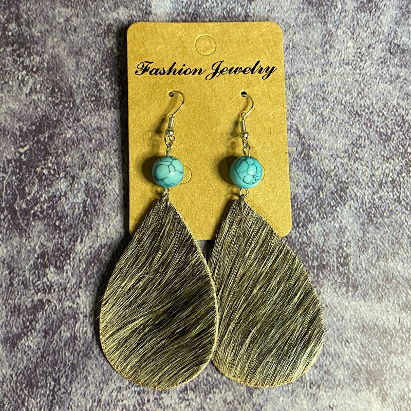 Western Turquoise Vintage Horse Cross Earrings - product image 8