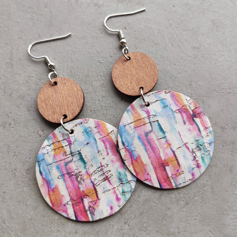 Boho Geometric Wood Earrings - product image 3