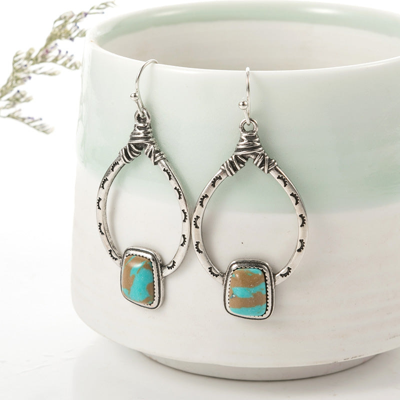 Turquoise Vintage Cross Earrings - product image 2
