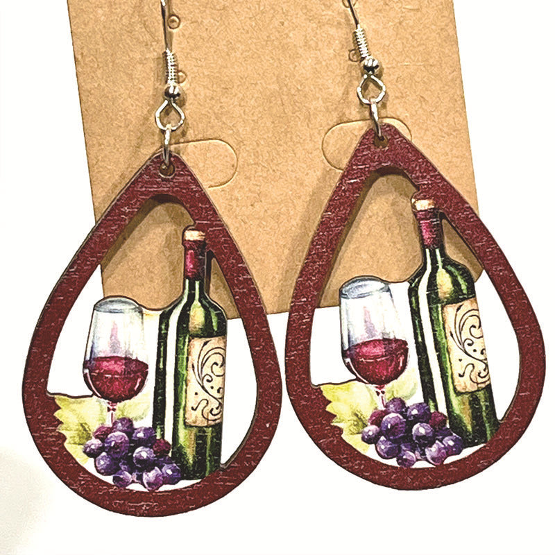 Vintage Cross Wood Earrings - product image 18