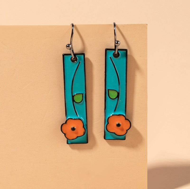 Floral Cross Earrings