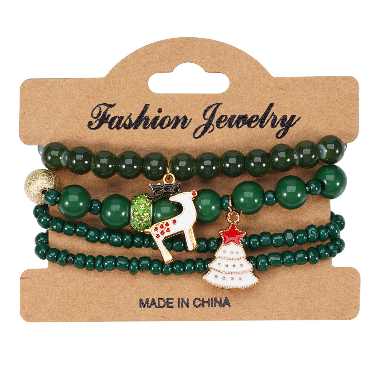 Christmas Bracelet Elastic Cord Bracelet Snowman - Snowflake - Christmas Tree