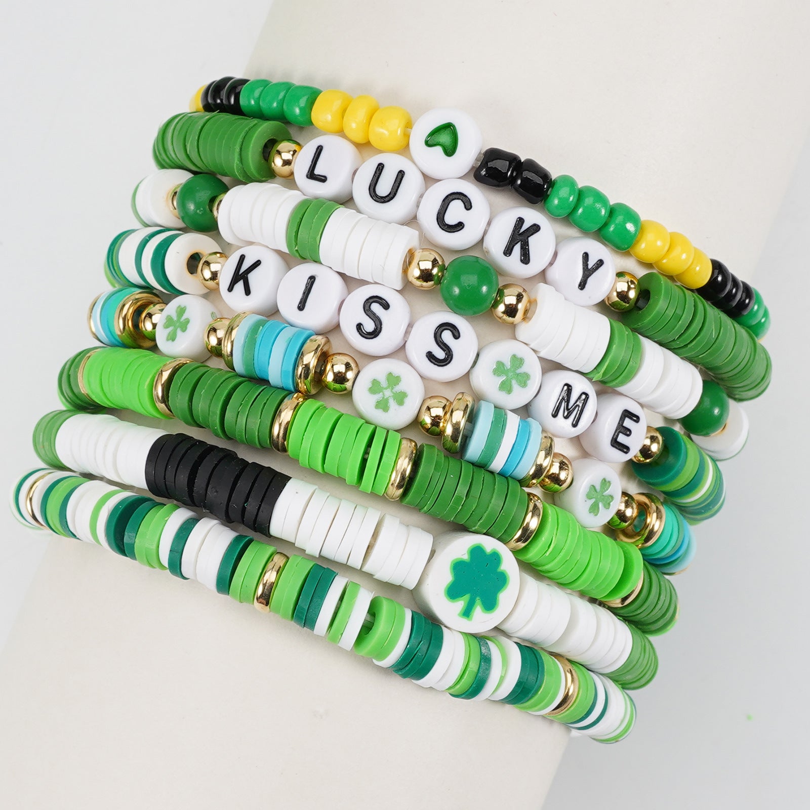 Irish St. Patrick's Day Bracelet Party Parade Green Lucky Clover Pendant Soft - product image 25