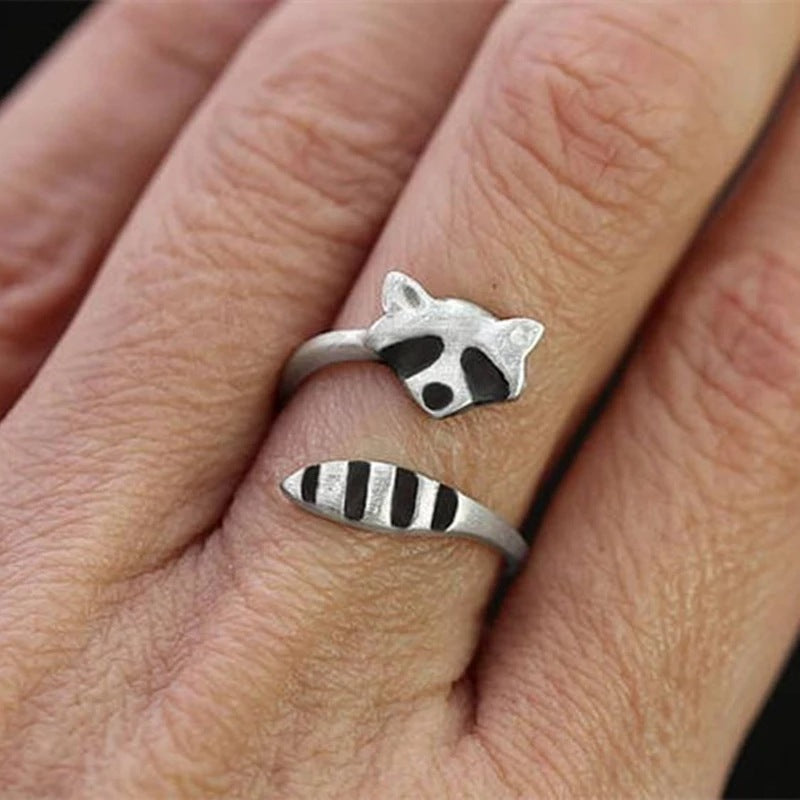 Creative Raccoon Open Ring Cute Female Fox Tail Animal Ring Accessory - product image 9