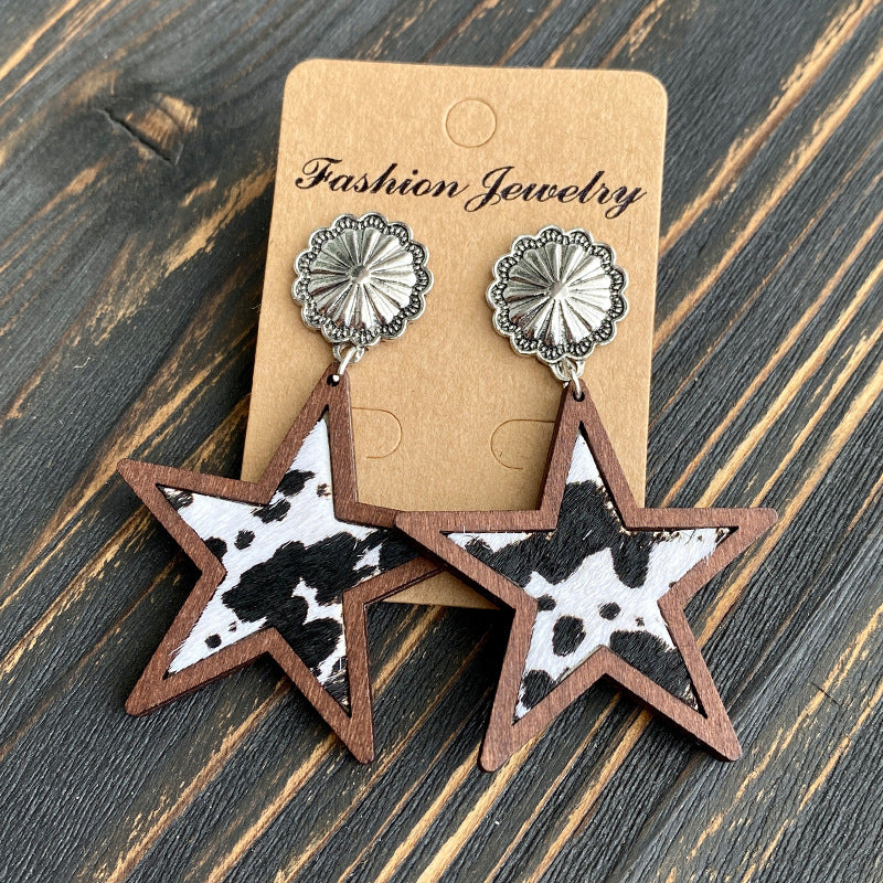 Western Cross Leather Earrings - product image 2