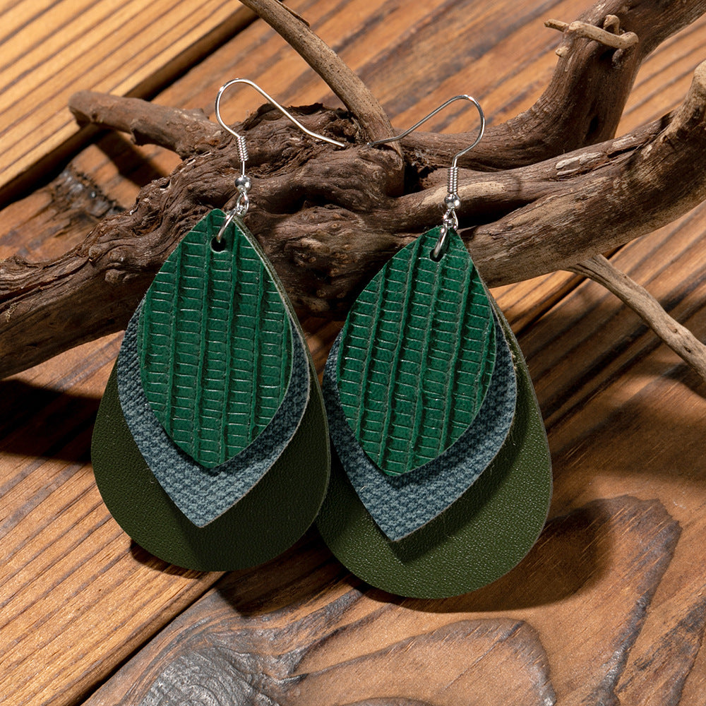 Vintage Cross Leather Earrings - product image 3