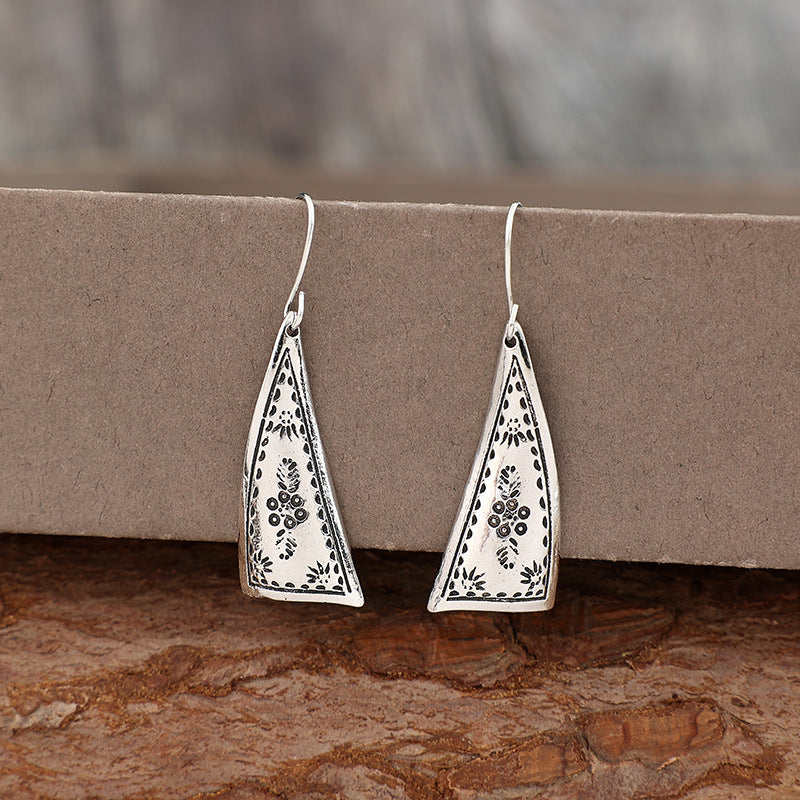Boho Vintage Geometric Floral Cross Earrings - product image 9