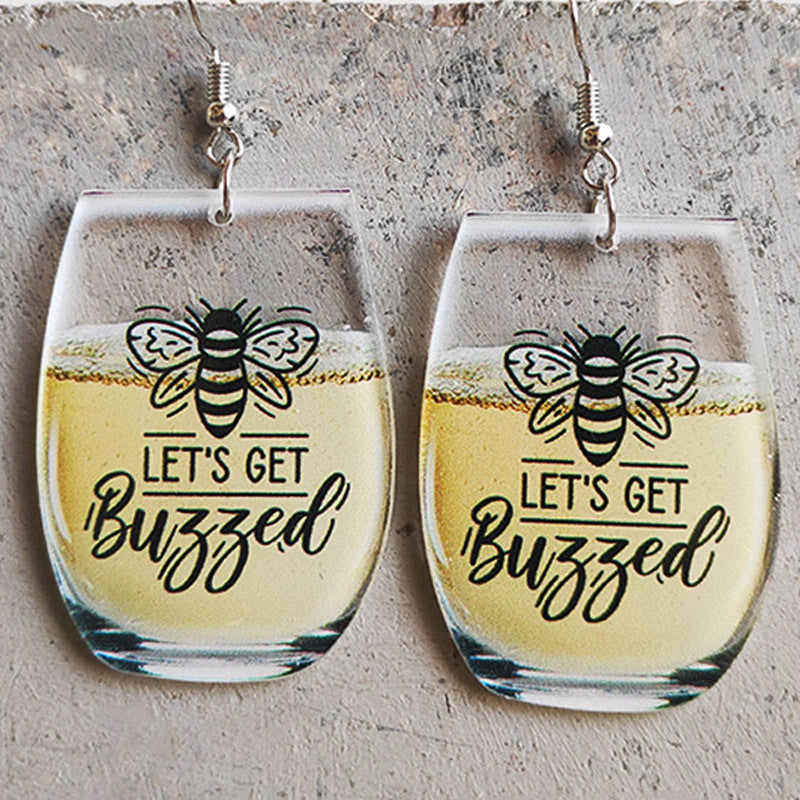 Cross Bee Wine Glass Earrings for Women - product image 3