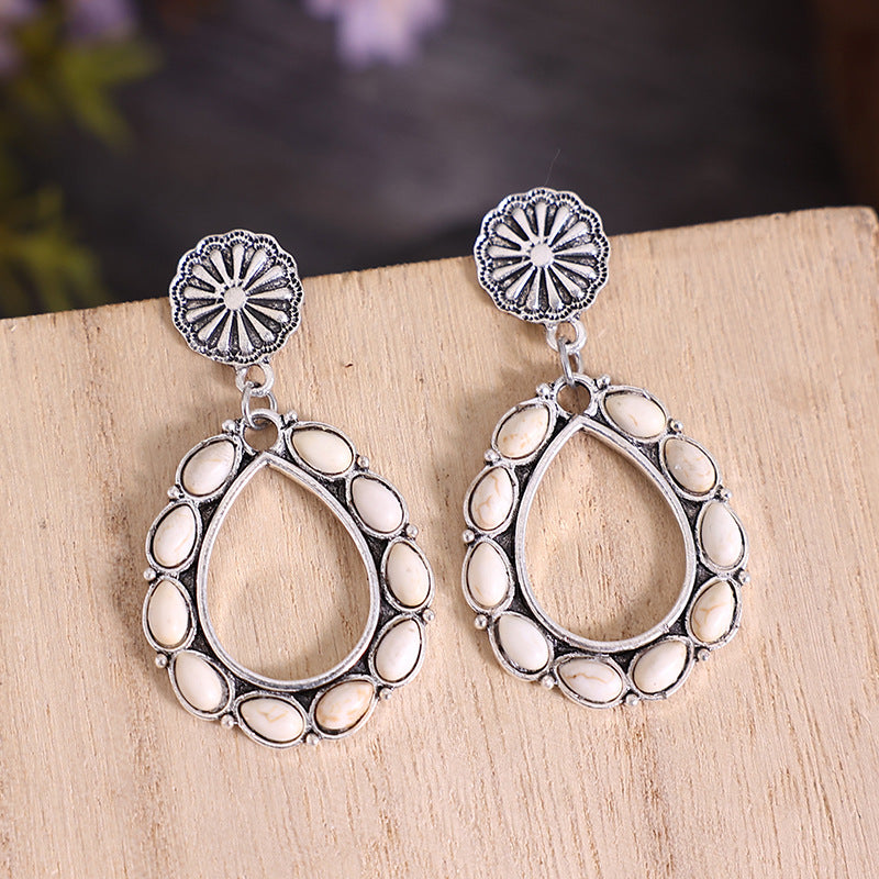 Turquoise Vintage Statement Cross Earrings for Women - product image 4