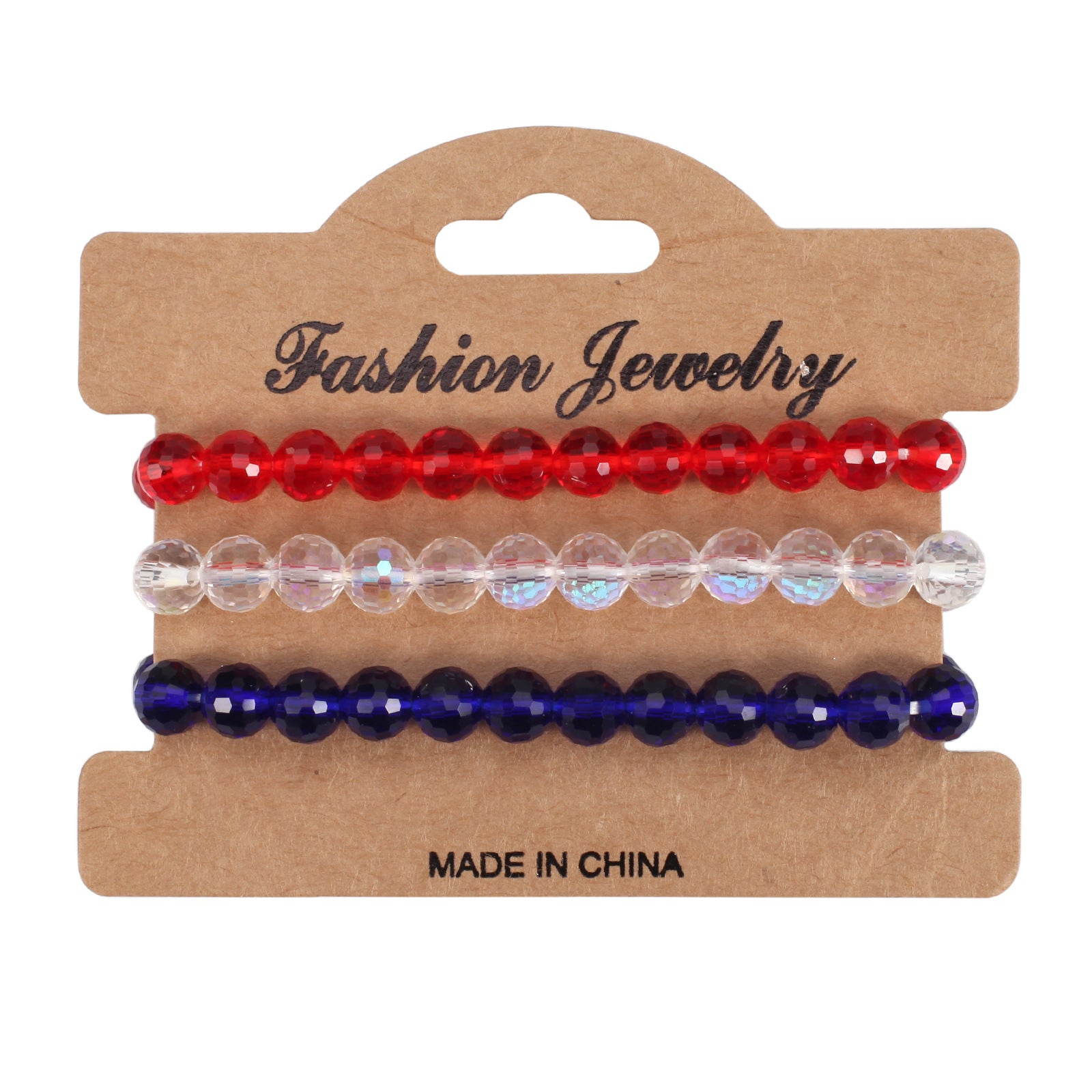 Flag Beaded Crystal Bracelet