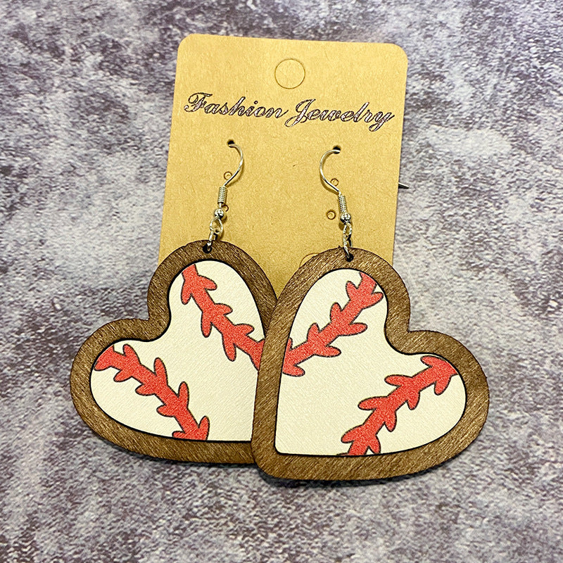 Heart Cross Wood Earrings - product image 2