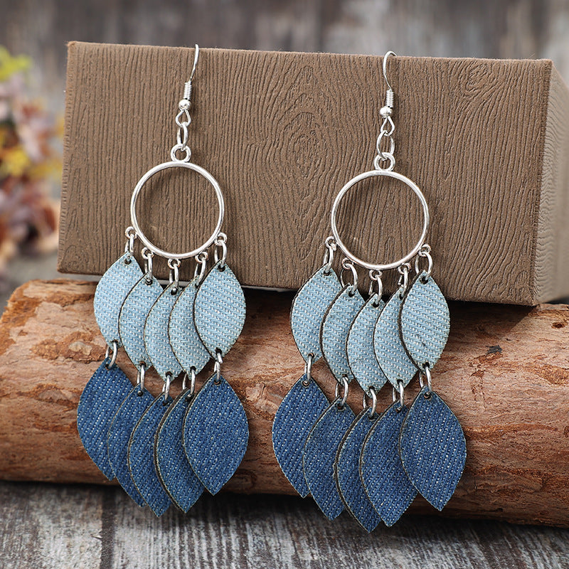 Vintage Statement Cross Leather Earrings - product image 9