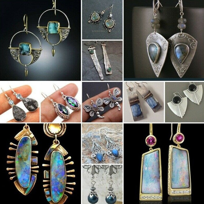 Earrings Inlaid with Sea Blue Topaz for Women Creative Rotating Water Drop - product image 1
