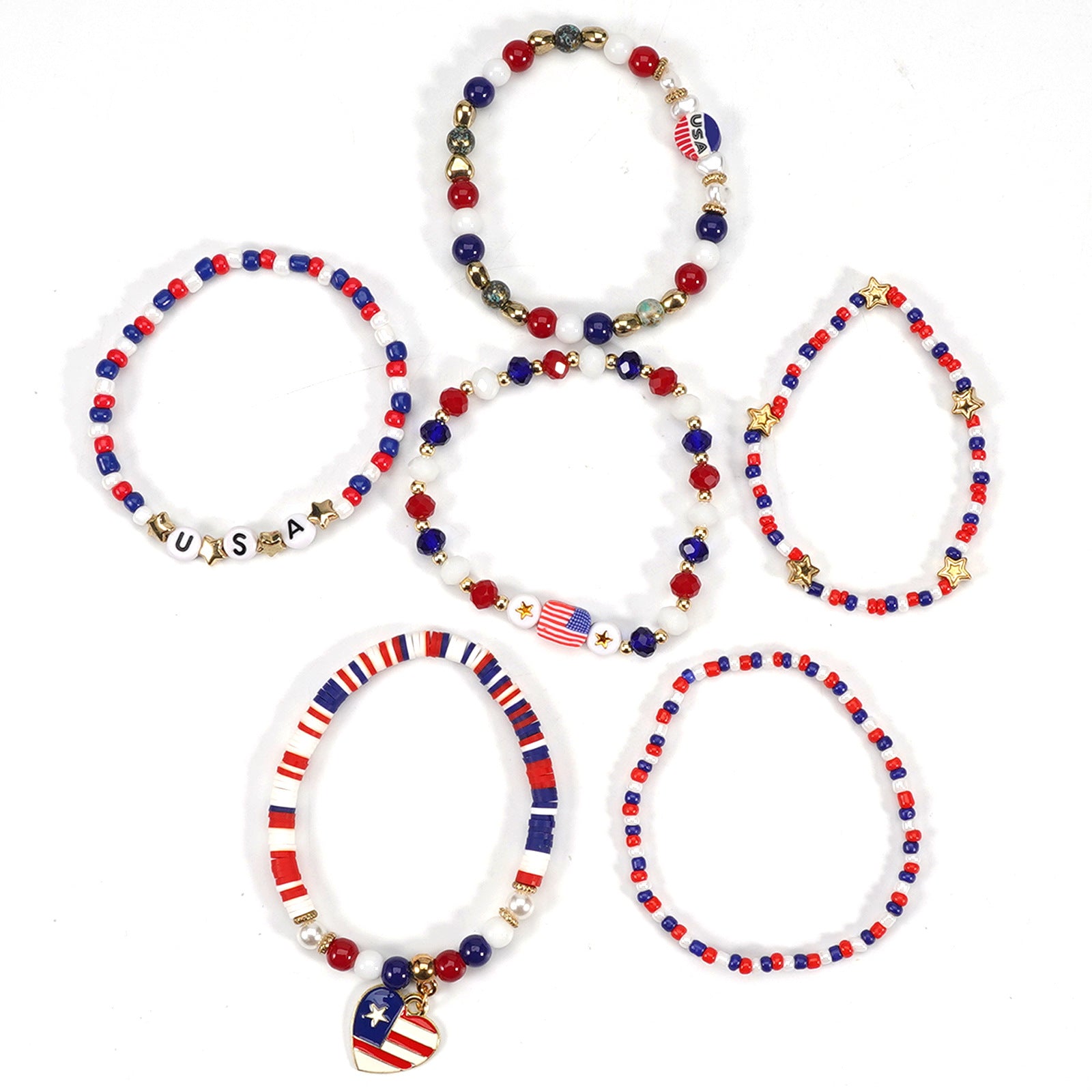 Cross Flag Beaded Bracelet