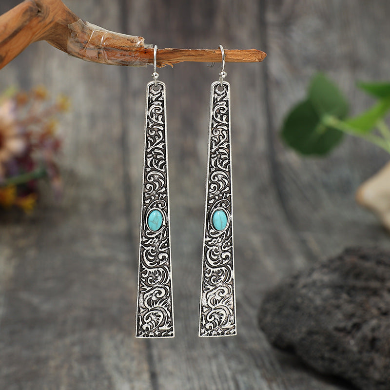 Turquoise Vintage Statement Cross Earrings - product image 1