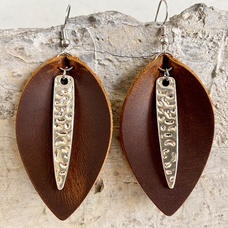 Western Horse Leather Earrings - product image 3