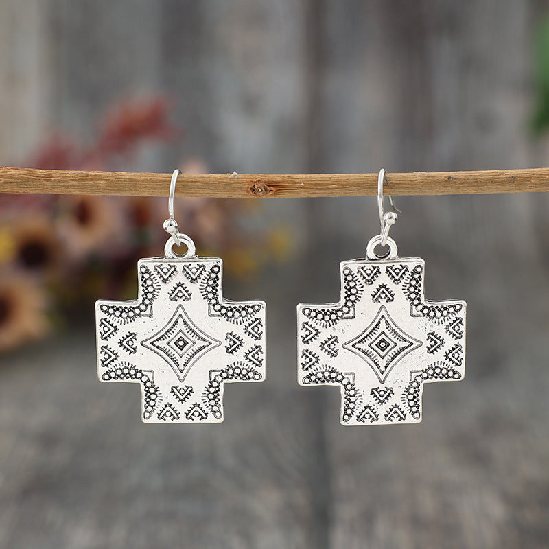 Boho Vintage Cross Earrings - product image 3