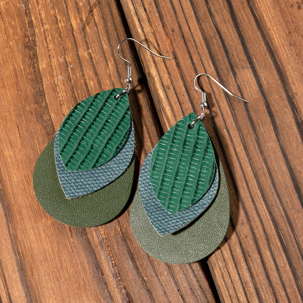 Vintage Cross Leather Earrings - product image 17