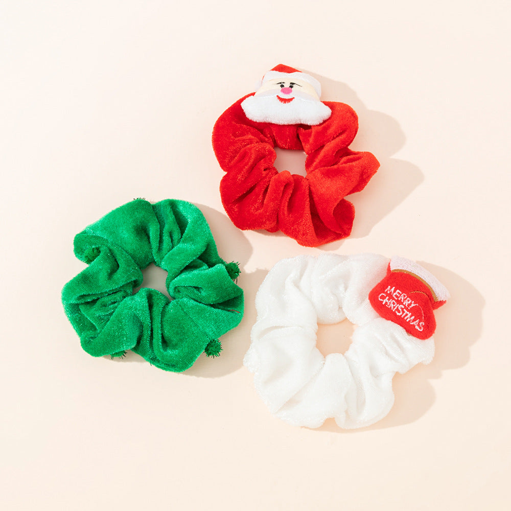 Christmas Velvet Scrunchies - Santa Claus and Deer Hair Ties - Korean Bun - product image 21