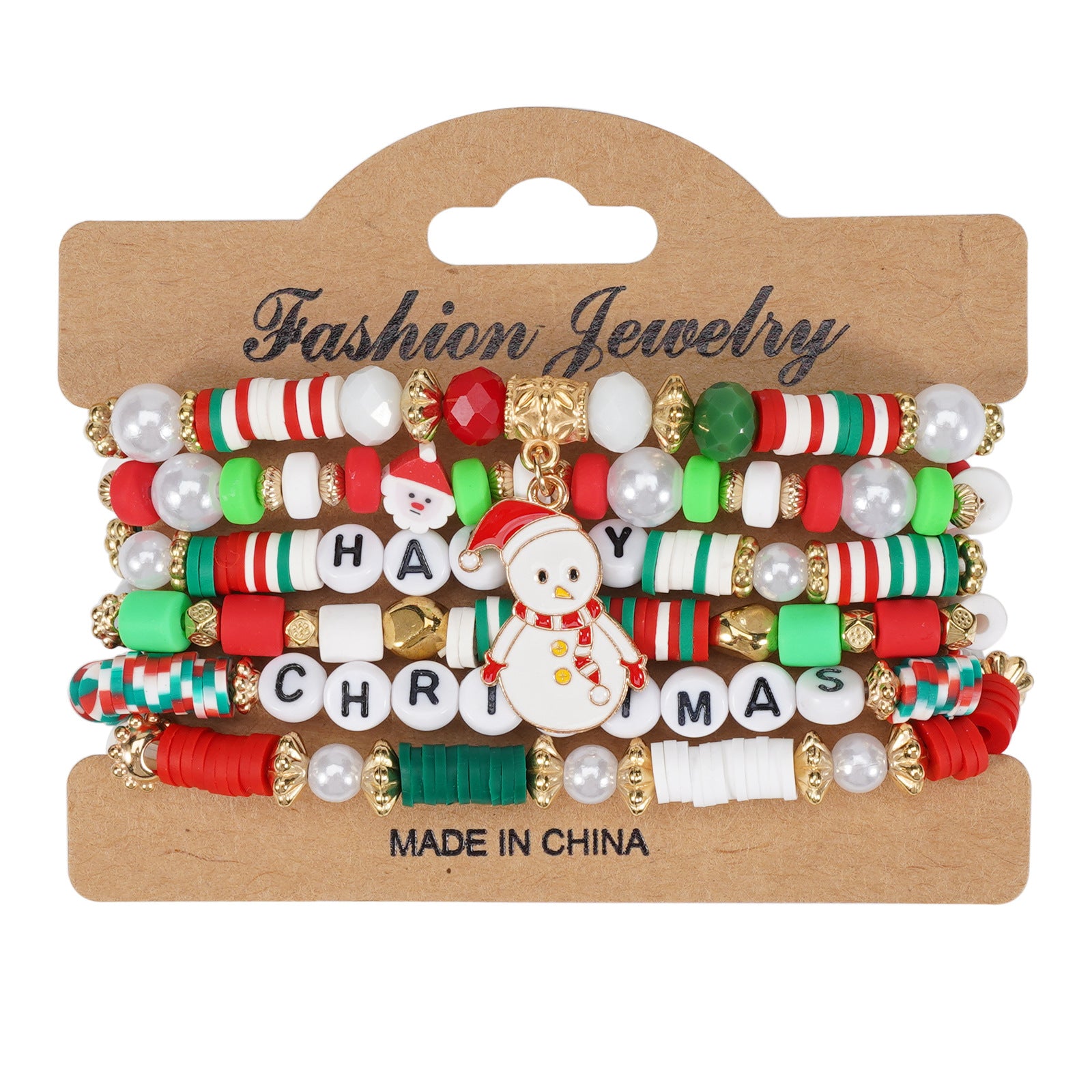 Christmas Bracelet Snowman Handmade Christmas Tree Santa Claus Reindeer - product image 2