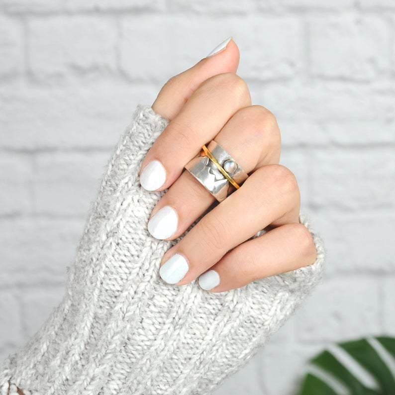 Vintage Moon Cross Ring