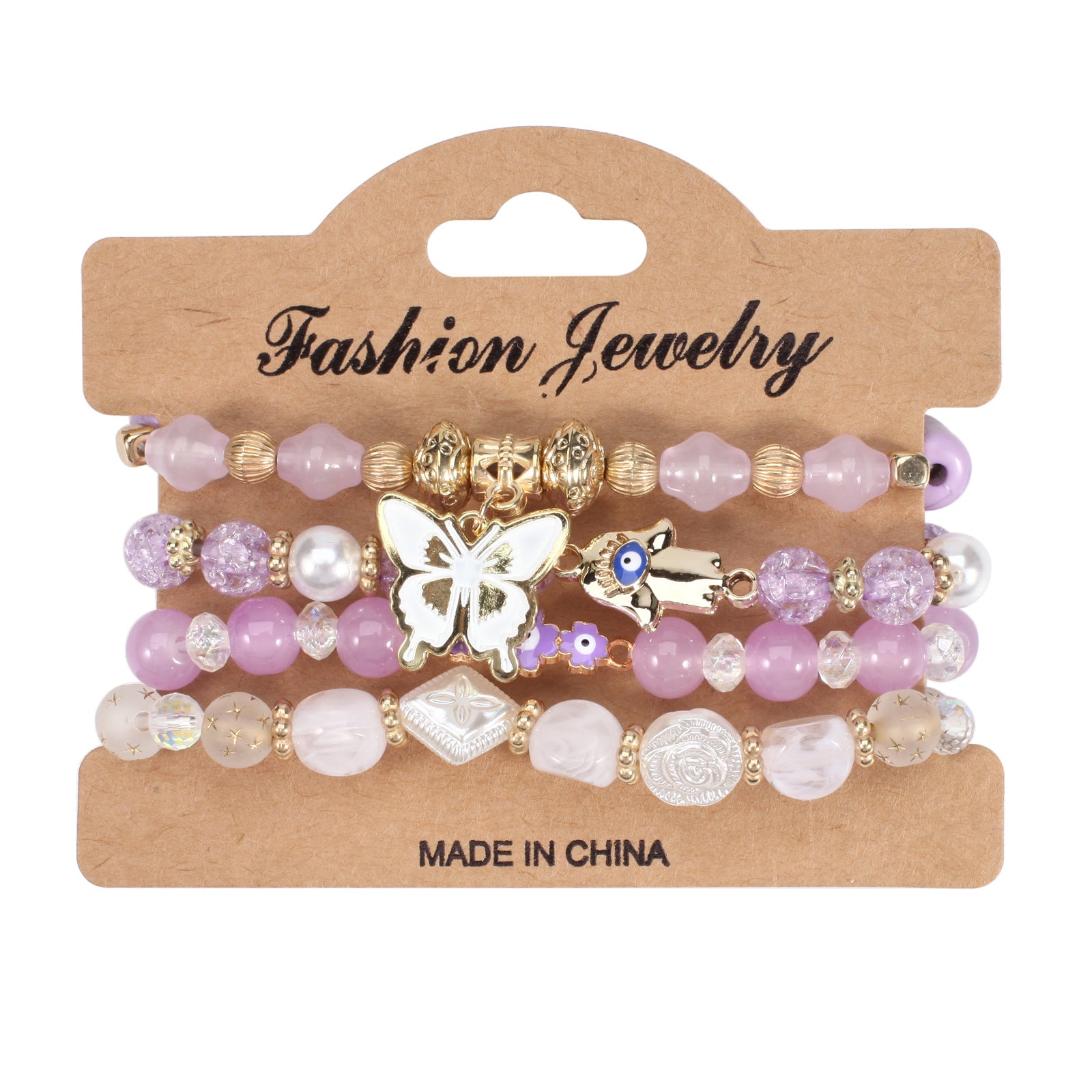 Boho Floral Cross Butterfly Beaded Bracelet