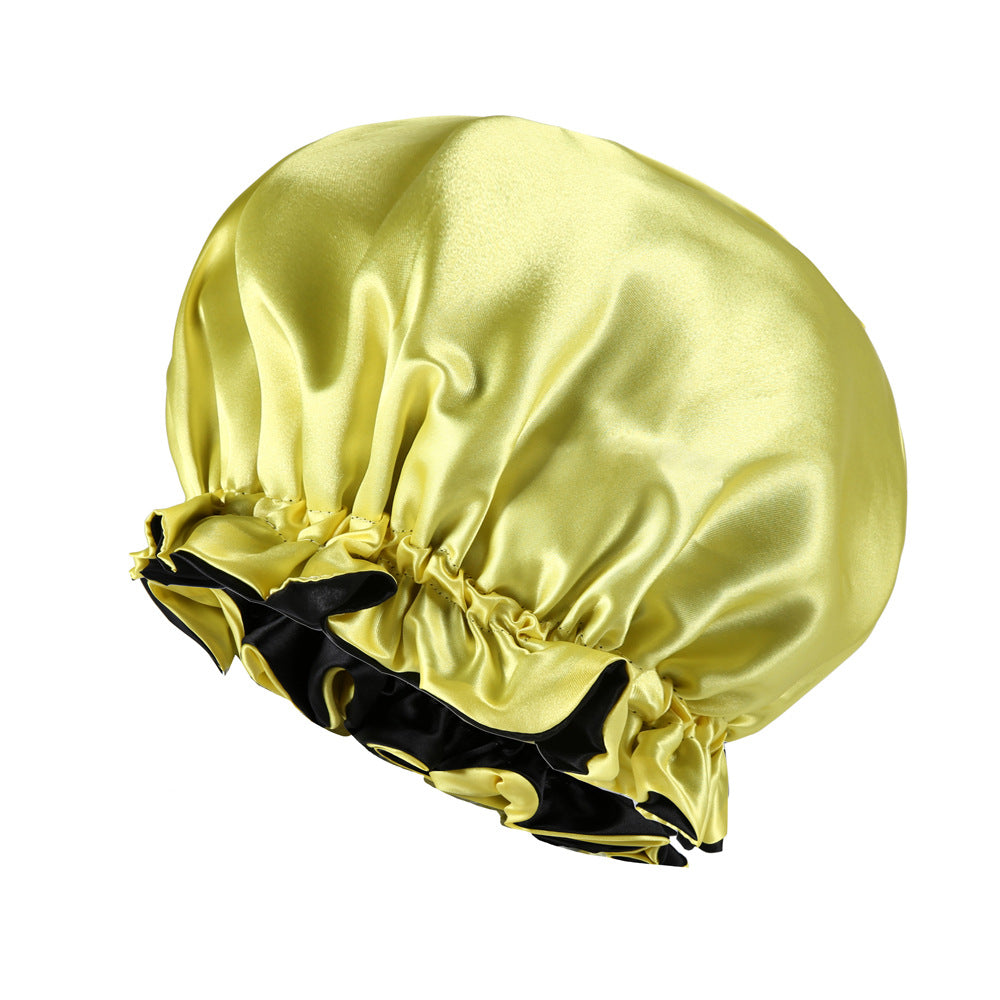 Style Solid Color Satin Hat with Satin Lining - Double-layered Head Cover - - product image 7