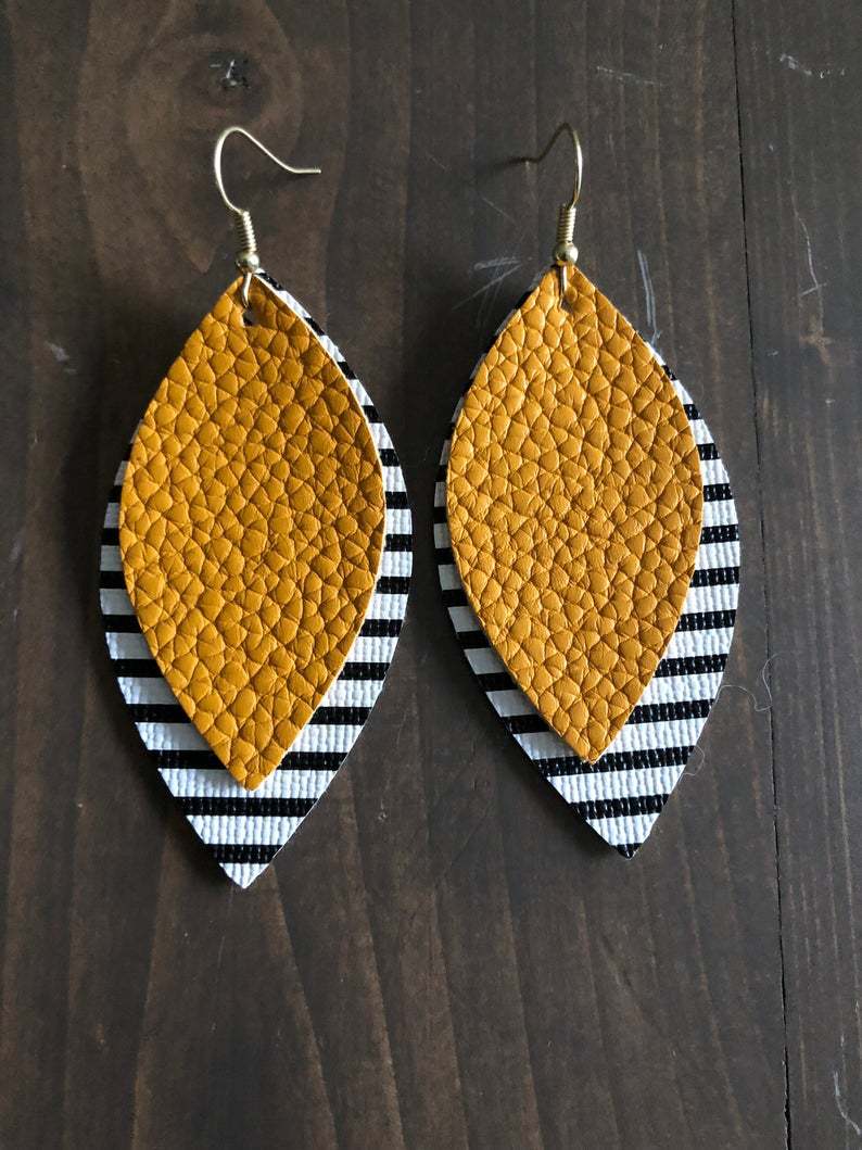 Cross Leather Earrings