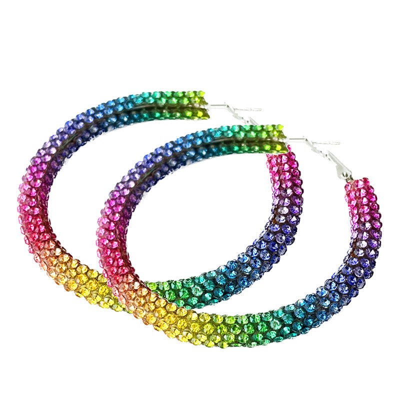 Supply Easter Women's Earrings Gradient Color Dreamy Pink Sparkling Diamond