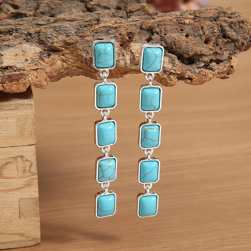 Turquoise Vintage Cross Earrings - product image 2