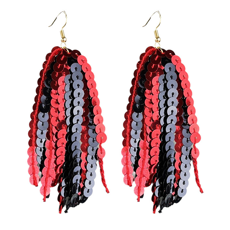 Supply: Multi-color Sparkling Tassel Earrings for Sports Seasons - - product image 8
