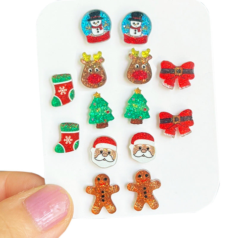 Supply Women's Fashion Earrings with Christmas Tree - Bow - and Gingerbread - product image 1