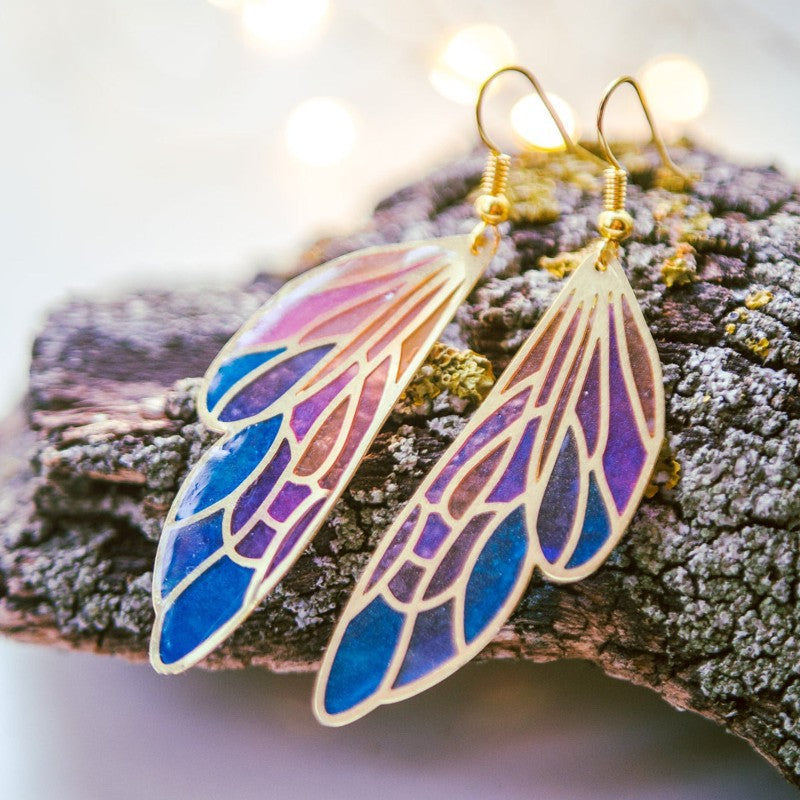 Feather Cross Butterfly Earrings - product image 1
