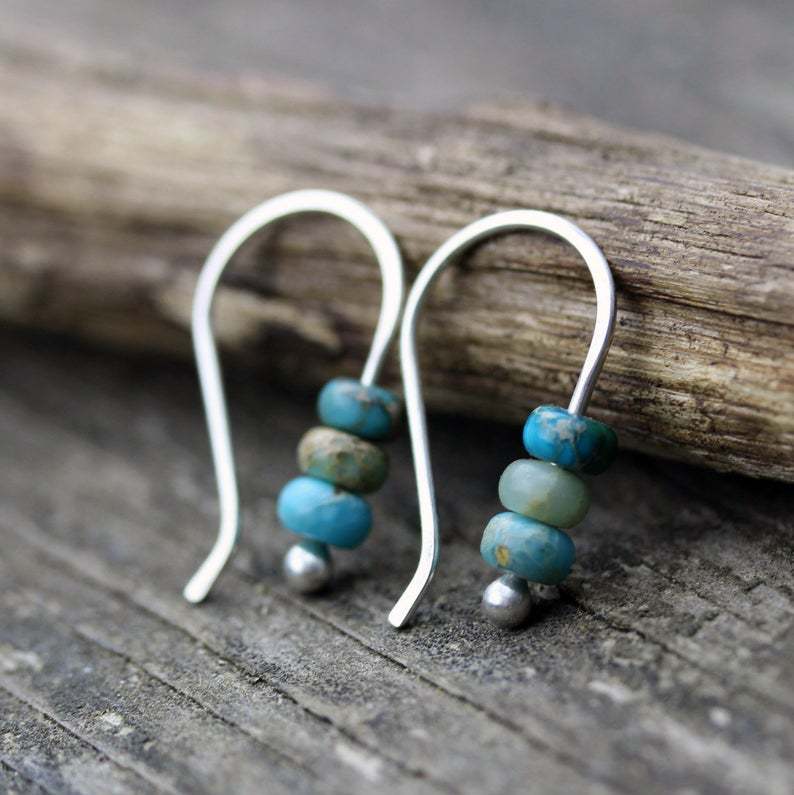 Turquoise Vintage Cross Beaded Earrings - product image 7