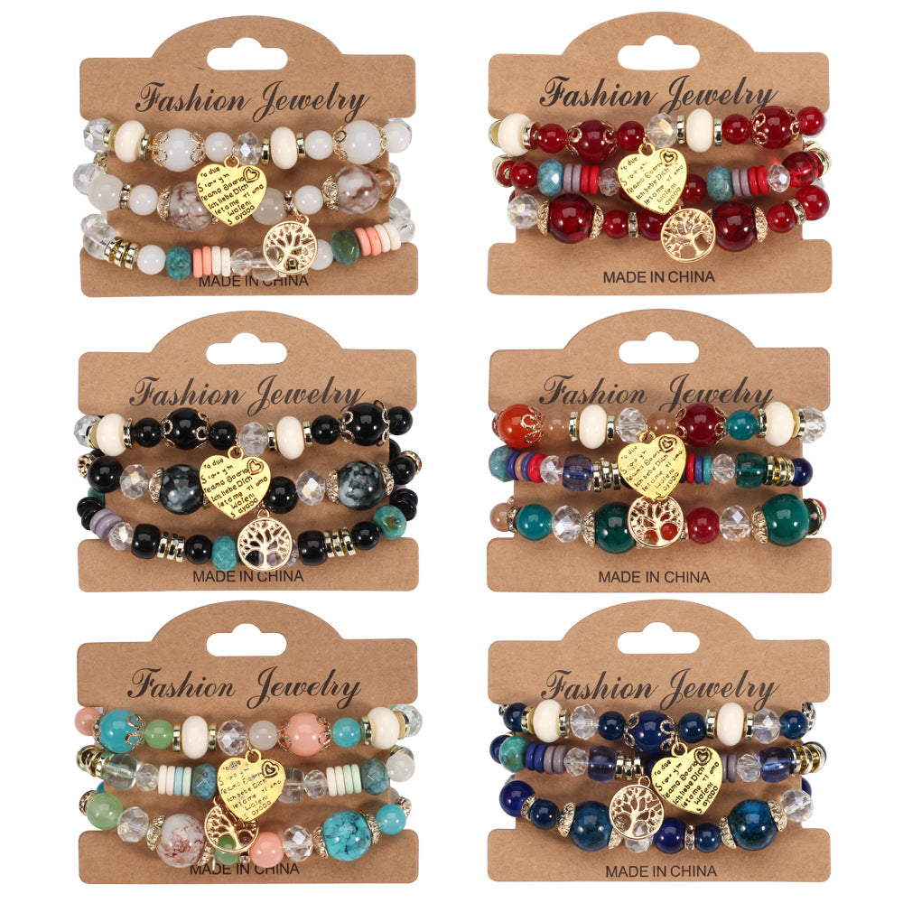 Boho Heart Cross Beaded Necklace
