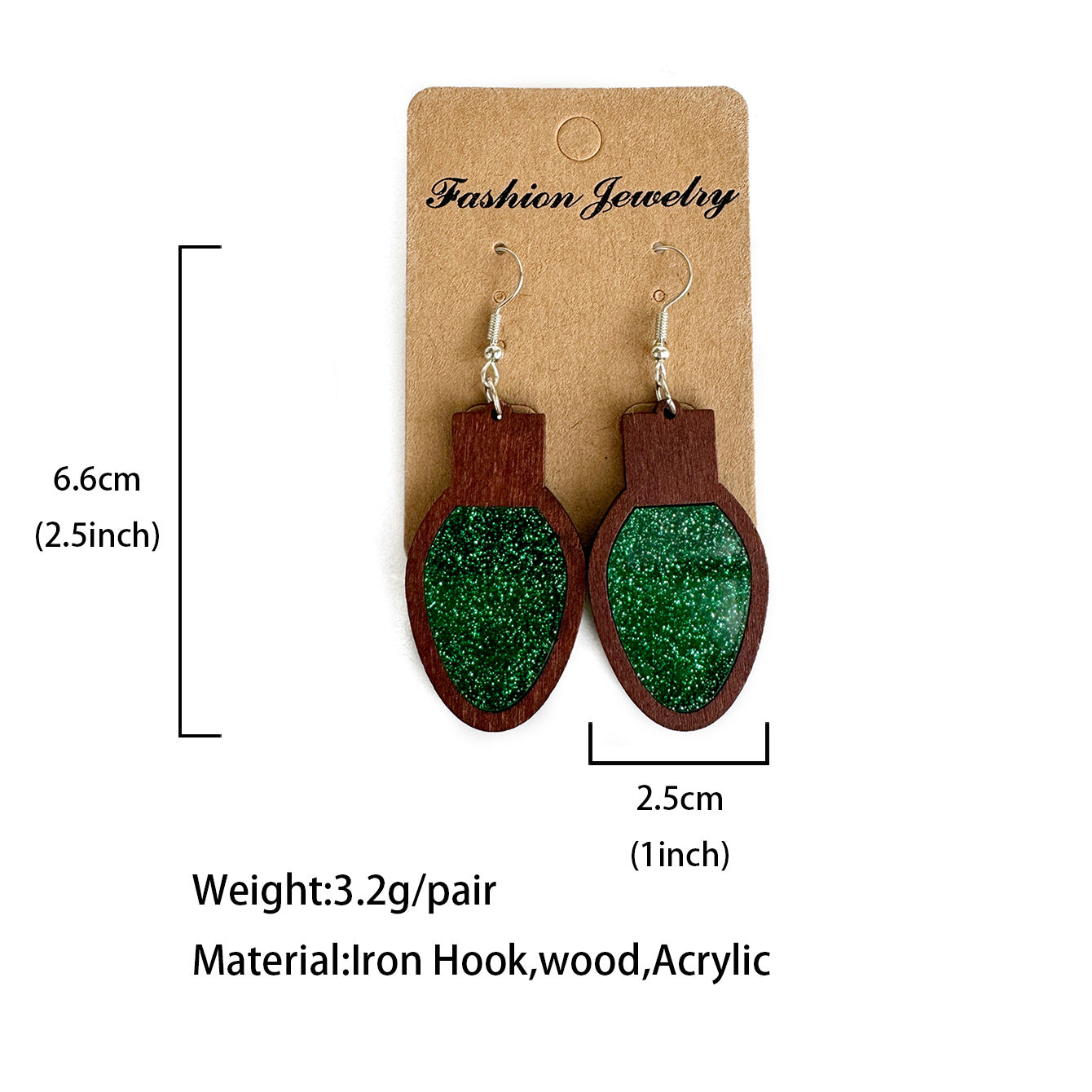 Cross Wood Acrylic Earrings - product image 4