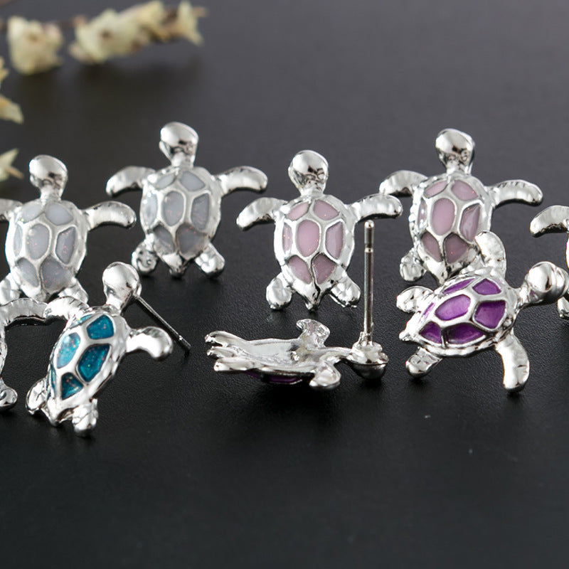 And Platforms Opal Turtle Multi-color Earrings Exquisite Earrings - product image 3