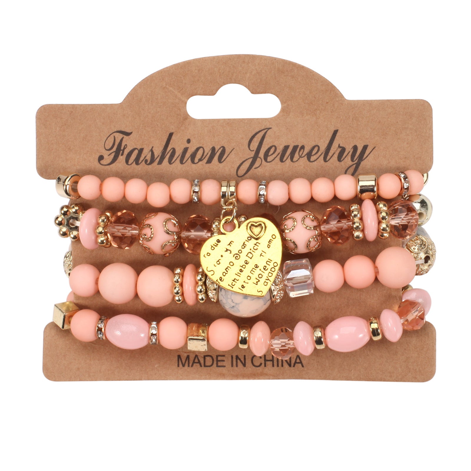 Boho Heart Cross Beaded Crystal Necklace for Women