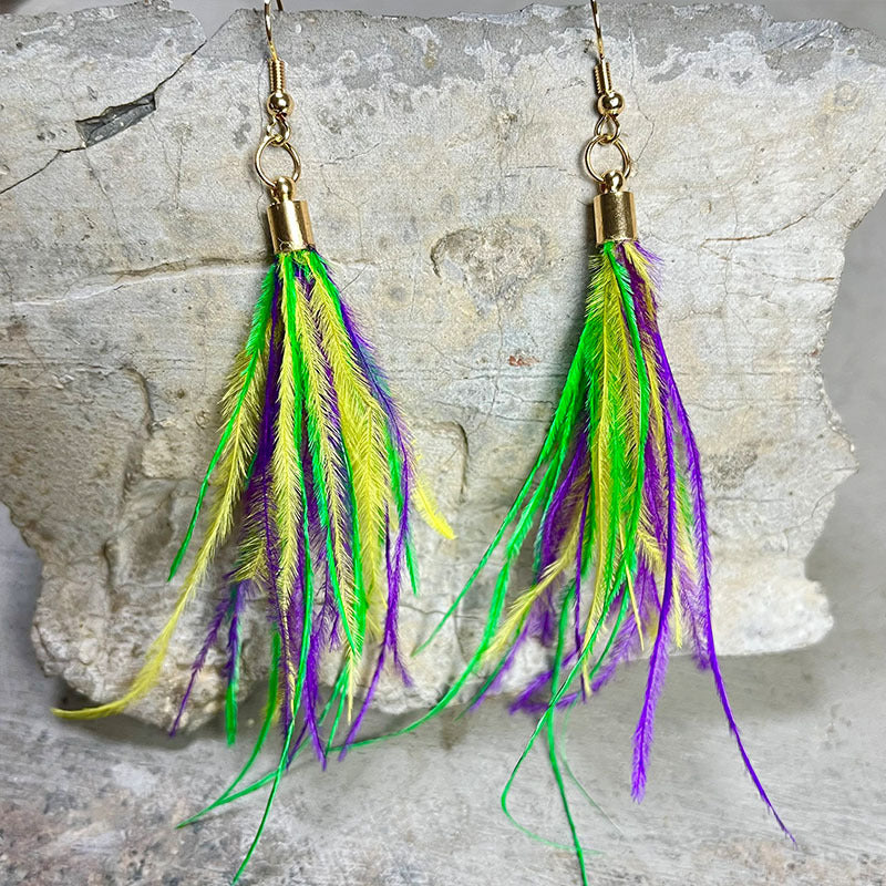 Statement Feather Cross Earrings - product image 4