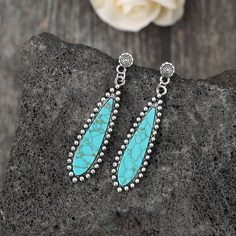 Turquoise Boho Vintage Statement Earrings - product image 4
