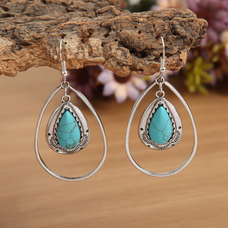 Turquoise Boho Vintage Earrings - product image 5
