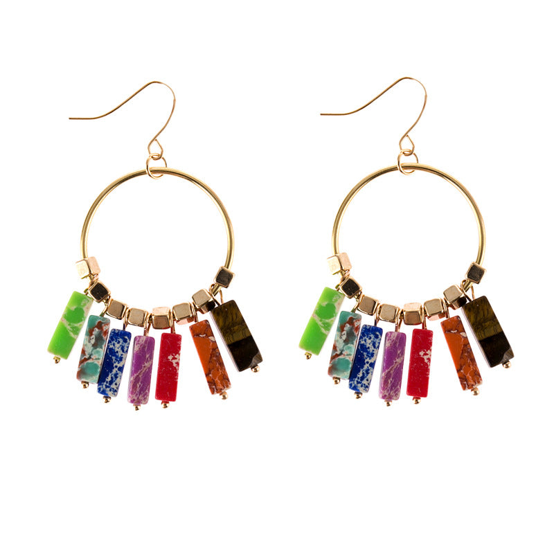 Turquoise Boho Statement Cross Earrings for Women - product image 3