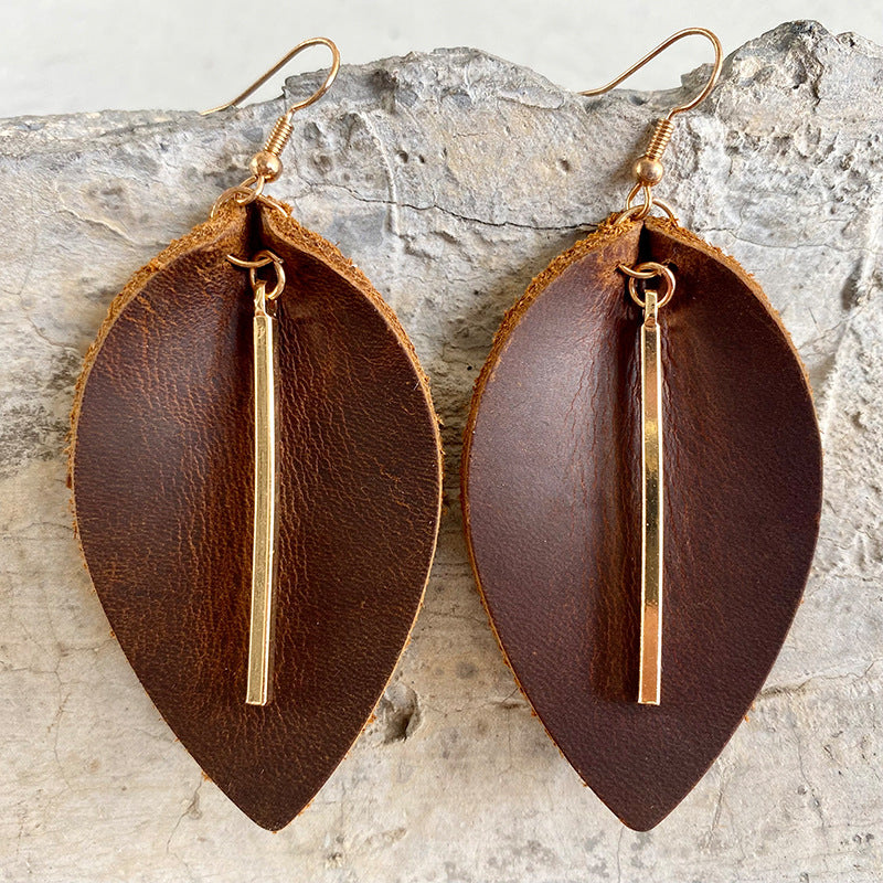 Western Horse Leather Earrings - product image 1