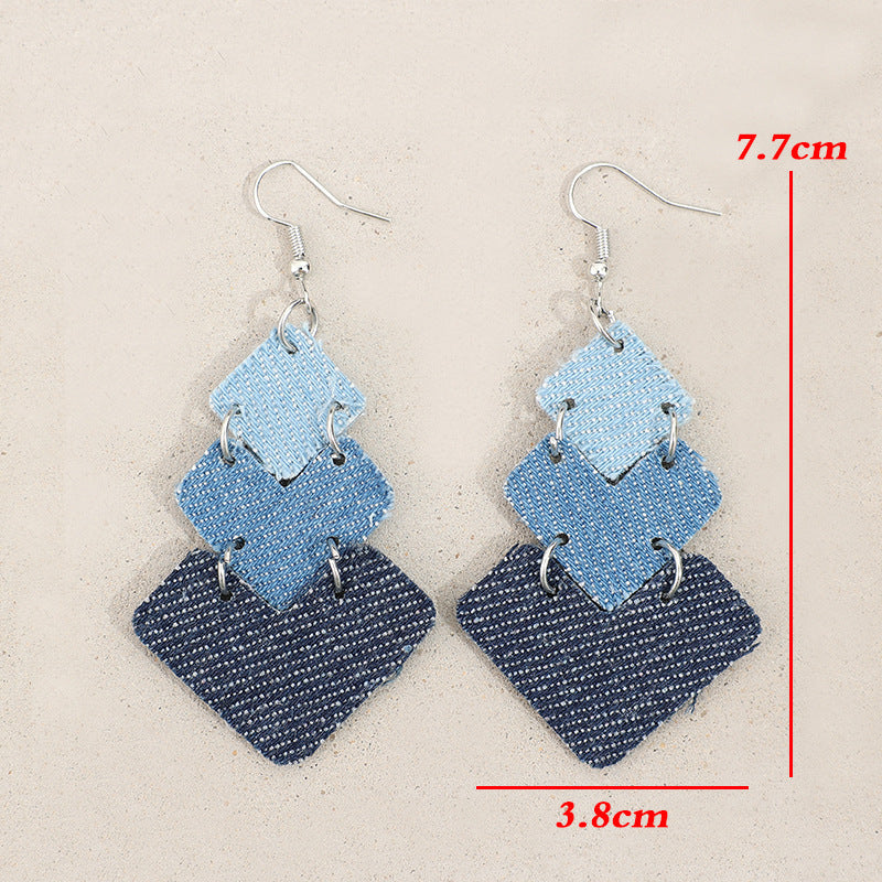 Geometric Cross Leather Earrings for Women - product image 11