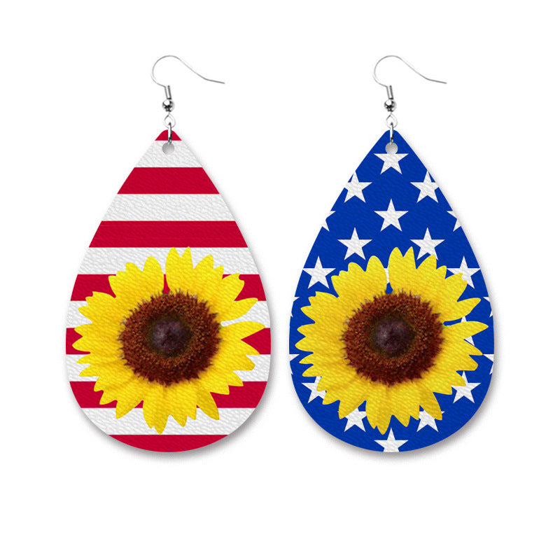 Floral Flag Leather Earrings - product image 5