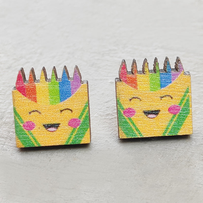 Cross Wood Earrings - product image 4