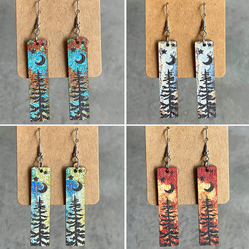 Cross Wood Earrings - product image 1