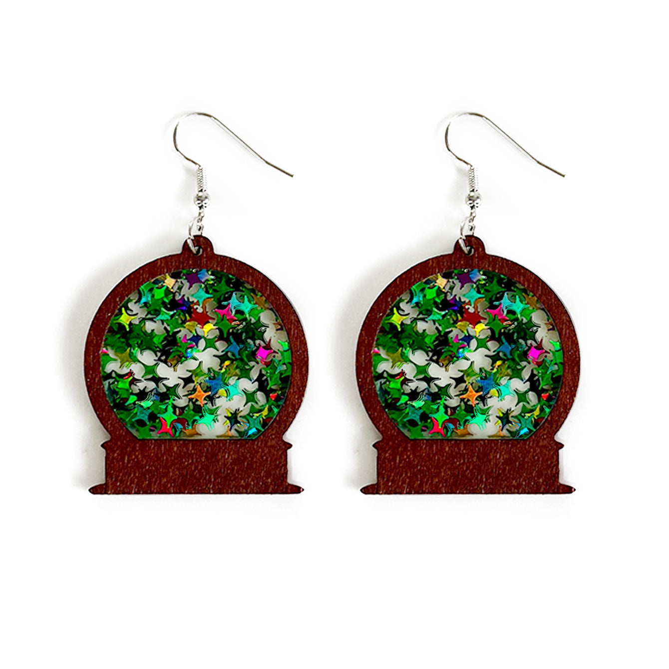 Cross Wood Acrylic Earrings - product image 5