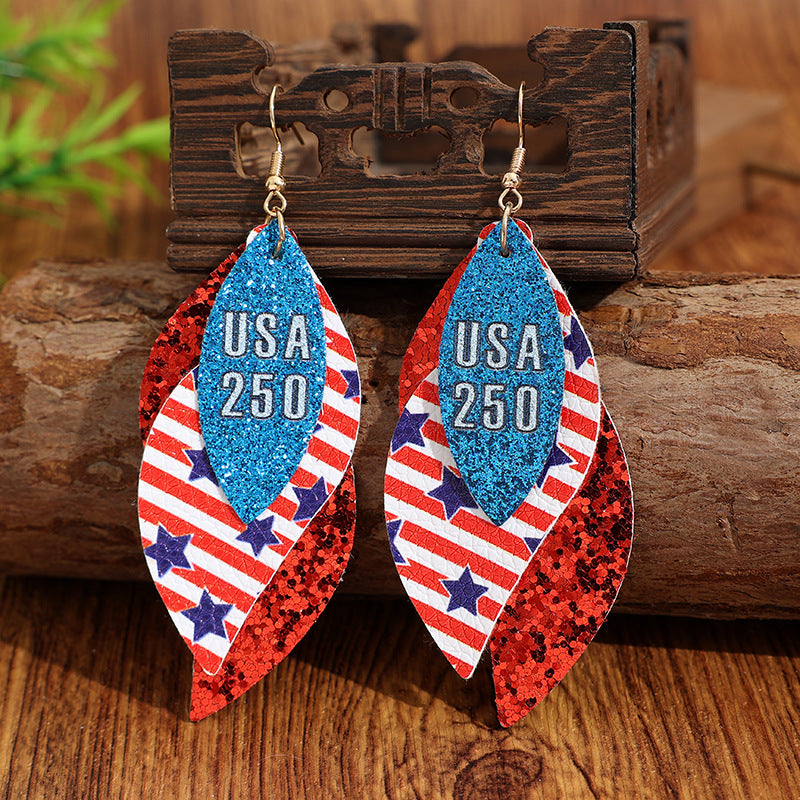 Cross Leather Earrings for Women - product image 3