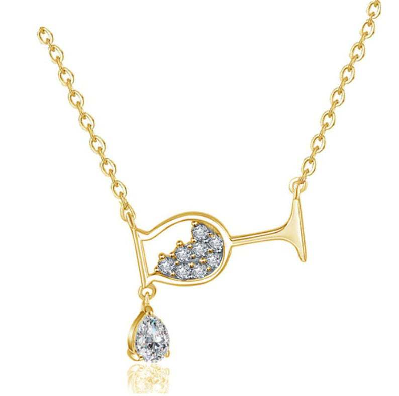 Cross Wine Glass Necklace